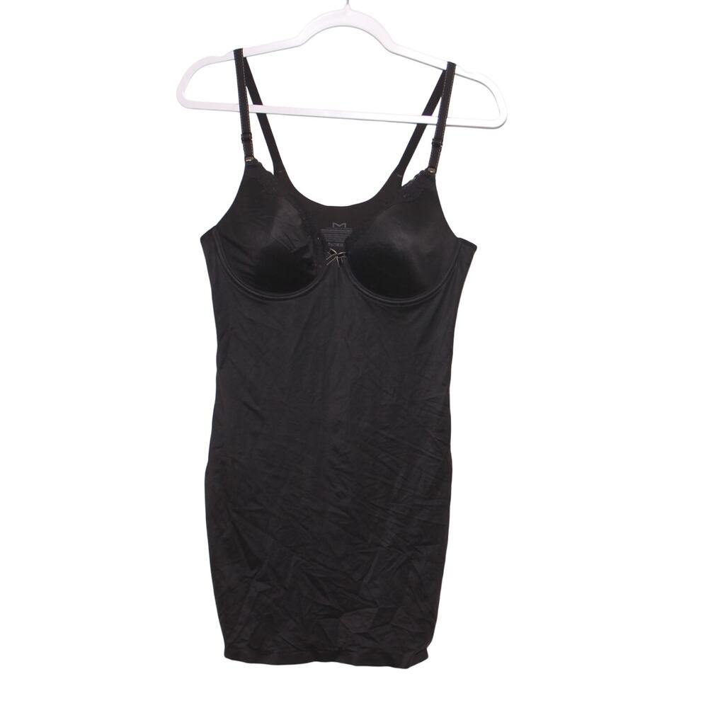 Maidenform Black Shapewear Slip Size 38B Built in Bra Underwire Support